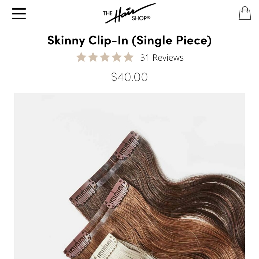 3x The hair shop Skinny Clip-In dark brown